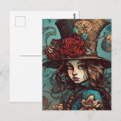 KawaiiファッションのAlice in a top hat ポストカード (正面/裏面)