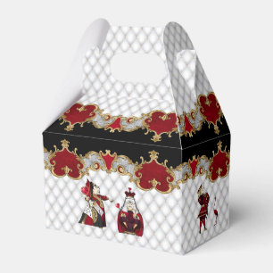 KawaiiファッションのAlice in Wonderland on Crimson and Wh フェイバーボックス