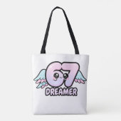 Kawaii "67 Dreamer" – Cute Pastel Angel Number トートバッグ (裏面)