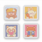 Kawaii Animal Postcard シール (正面)