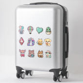 Kawaii Animal Sticker Bundle – Cute Fantasy & Anim シール (スーツケース)