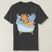 Kawaii Animals Seal, Lion, Pig, Duck, Elephant Bat Tシャツ (デザイン正面)