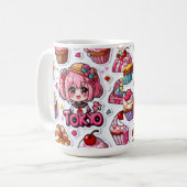 Kawaii Anime Art Japanese Pop Culture  コーヒーマグカップ (正面左)