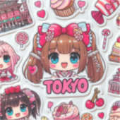 Kawaii Anime Art Japanese Pop Culture シール (正面)