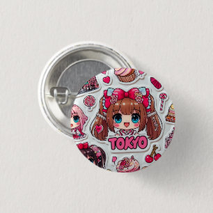 Kawaii Anime Art Japanese Pop Culture 缶バッジ