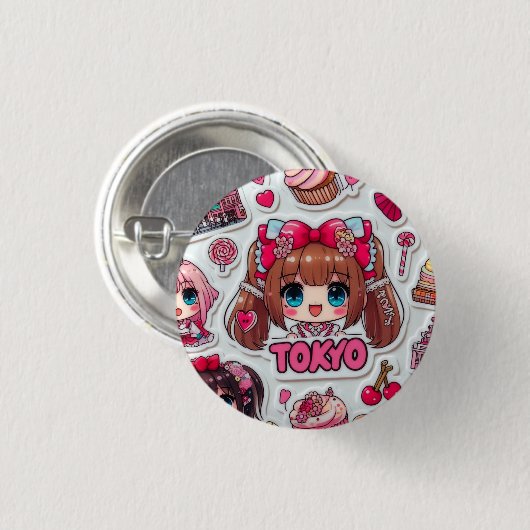 Kawaii Anime Art Japanese Pop Culture 缶バッジ (正面&裏面)