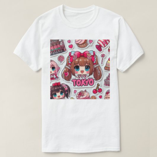Kawaii Anime Art Japanese Pop Culture Tシャツ (デザイン正面)