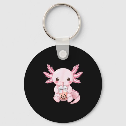 Kawaii Anime Axolotl Boba  キーホルダー (正面)