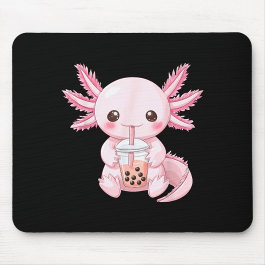 Kawaii Anime Axolotl Boba マウスパッド (正面)