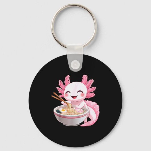 Kawaii Anime Axolotl Ramen  キーホルダー (正面)