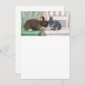 Kawaii Anime Bunnies on Chairs Party Invitation 招待状 (正面/裏面)