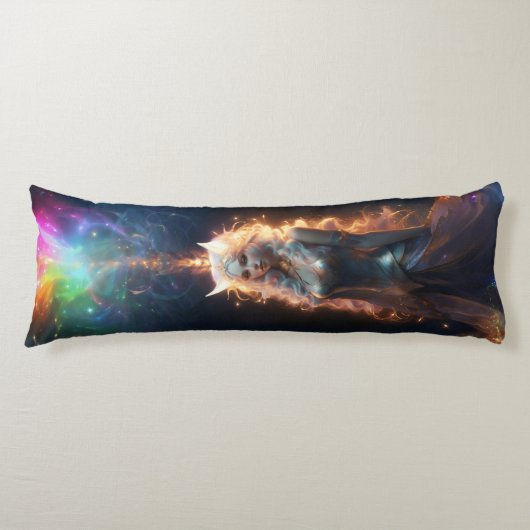 Kawaii Anime Catgirl Rainbow Sparkle ボディピロー (正面)