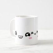 Kawaii Anime Faces Mug – Cute & Expressive Charact コーヒーマグカップ (正面左)