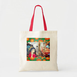 Kawaii Anime Girl & Japan Izakaya Dream トートバッグ