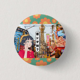 Kawaii Anime Girl　&　 Japan Izakaya Dream 缶バッジ