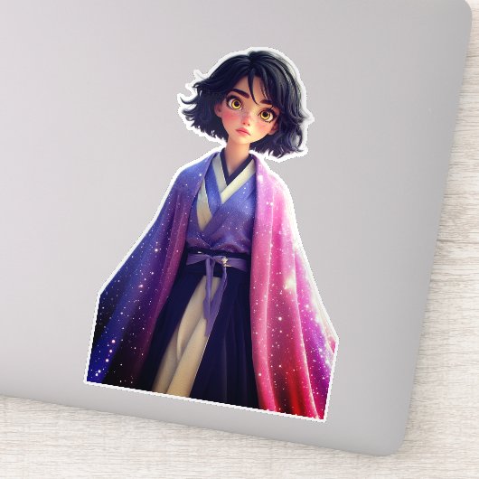 Kawaii Anime Girl Sticker | Cute Galaxy Aesthetic  シール (詳細)