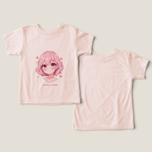 Kawaii Anime Girl Valentine Sweatshirt (デザイン正面&裏面)
