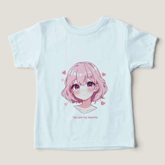 Kawaii Anime Girl Valentine Sweatshirt (デザイン正面)