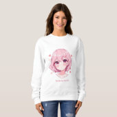 Kawaii Anime Girl Valentine Sweatshirt スウェットシャツ (正面フル)
