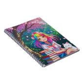 Kawaii Anime Girl with a Kitten ノートブック (右側)