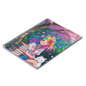 Kawaii Anime Girl with a Kitten ノートブック (左側)