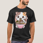 Kawaii Anime Ramen Cat Neko Tシャツ (正面)