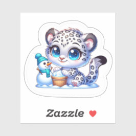 Kawaii Anime Snow Leopard Kid's Sticker  シール