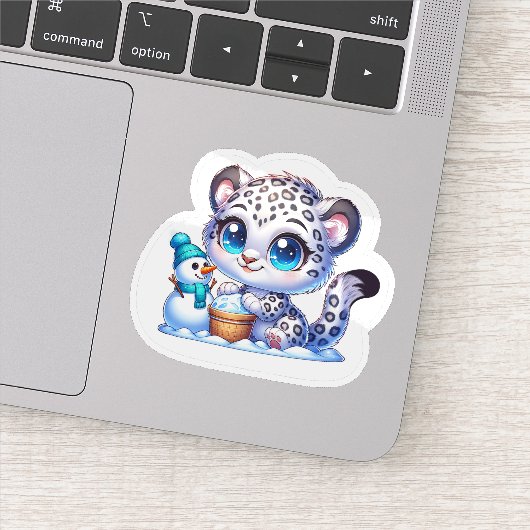Kawaii Anime Snow Leopard Kid's Sticker  シール (詳細)