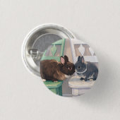 Kawaii Anime Two Bunnies Button 缶バッジ (正面&裏面)