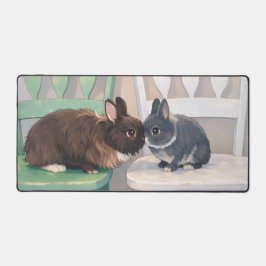Kawaii Anime Two Bunnies Desk Mat  デスクマット