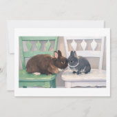 Kawaii Anime Two Bunnies Flat Card (正面)