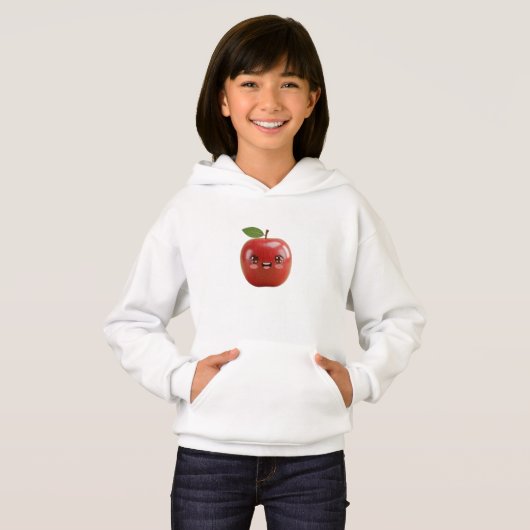 Kawaii Apple Sweatshirt with Cute Hood (正面フル)