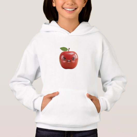 Kawaii Apple Sweatshirt with Cute Hood (正面)