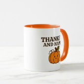 Kawaii Autumn Pumpkin Thankful Happy Thanksgiving マグカップ (正面右)