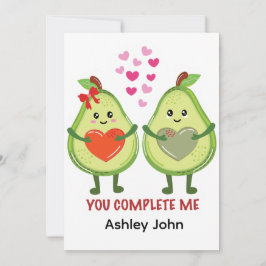 Kawaii Avocado Couple You Complete Me  サンキューカード