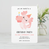 Kawaii Axolotl Birthday Party Invitation 招待状 (スタンド正面)