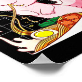 Kawaii Axolotl Eating Ramen Noodles Anime Girls Te ポスター (角)