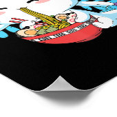 Kawaii Axolotl Eating Ramen Noodles Anime Kids Boy ポスター (角)