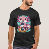 Kawaii Axolotl Eating Sushi Tシャツ (正面)
