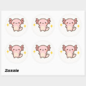 Kawaii Axolotl Sticker ラウンドシール (シート)