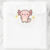 Kawaii Axolotl Sticker ラウンドシール (バッグ)