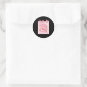 Kawaii Axolotl Strawberry Milk Shake Carton Japane ラウンドシール (バッグ)
