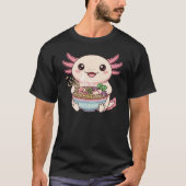 Kawaii Axolotl with Ramen Bowl Tシャツ (正面)