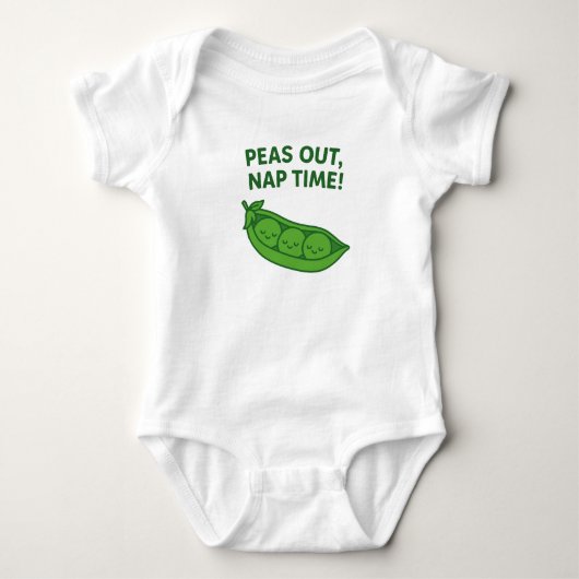 Kawaii Baby Bodysuie– Peas Out Nap Time Outfit ベビーボディスーツ (正面)
