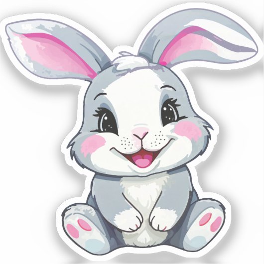 Kawaii Baby Bunny Sticker シール (正面)
