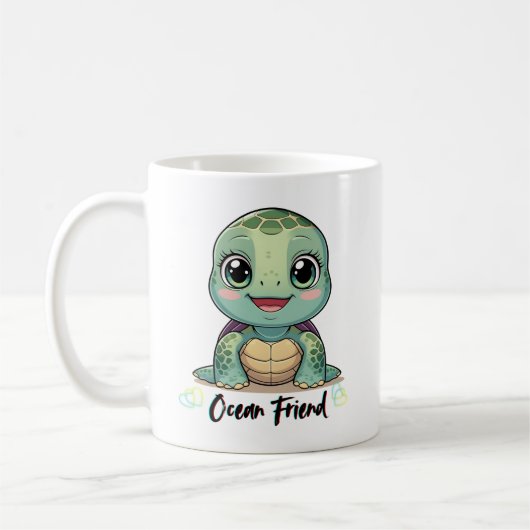 Kawaii Baby Turtle Mug コーヒーマグカップ (左)