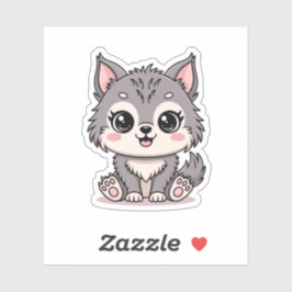 Kawaii Baby Wolf Animal Sticker シール