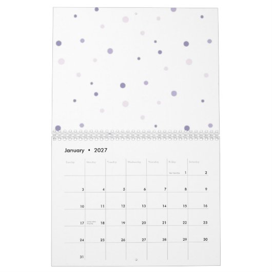 Kawaii Bat Monthly Calendar - "Daisuki" (I Love Yo カレンダー (1月 2027)