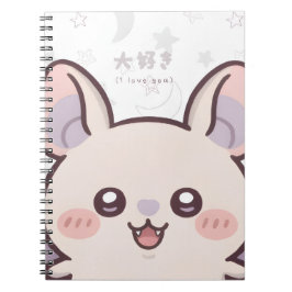 Kawaii Bat Pastel Notebook - "Daisuki" ノートブック