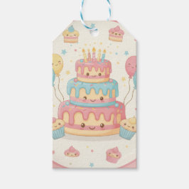 Kawaii Birthday - Cute Cake and Cupcakes ギフトタグ